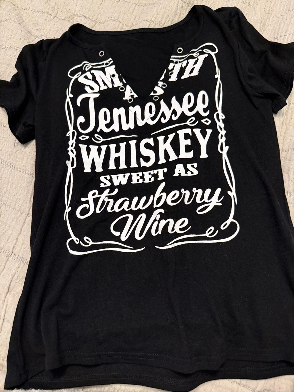 Tennessee Whiskey Graphic V-Notch Tee - Black